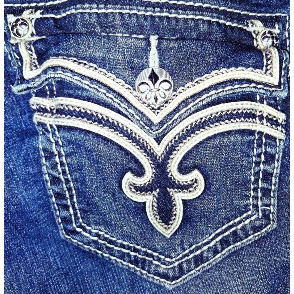 Womens Rock Revival "Allegra" Skinny Medium Wash Low-Rise Jeans Tag Size: 30